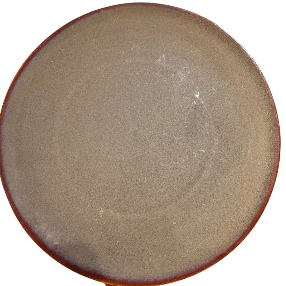 JCPenney Brown Stoneware Dinner Plates Set of 4 Speckled Matte 11 Inch Round